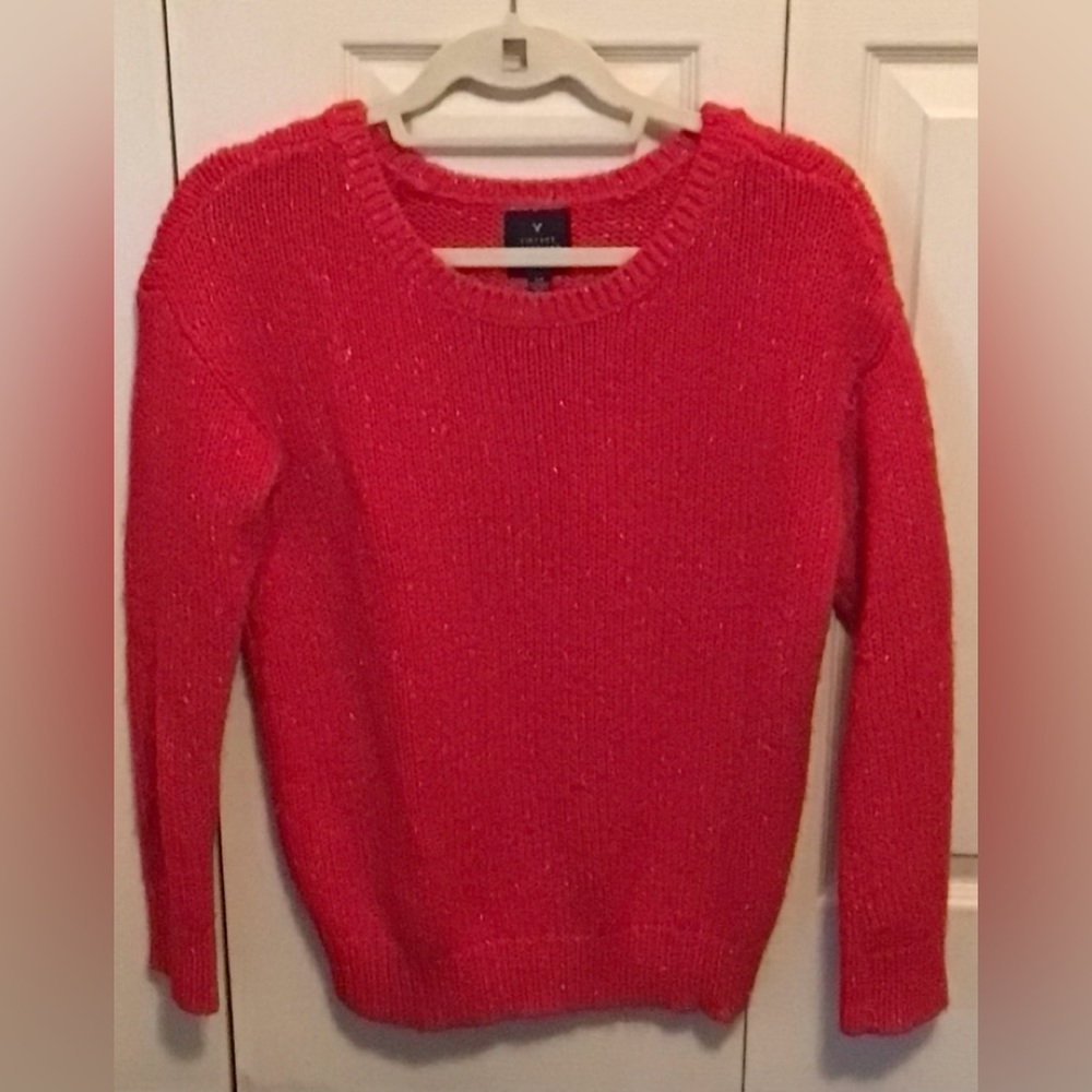 American Eagle Red Vintage Boyfriend Sweater